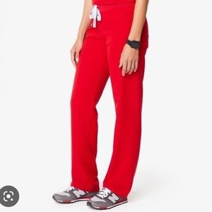 Medium Tall Red Livingston Figs Scrub Pant